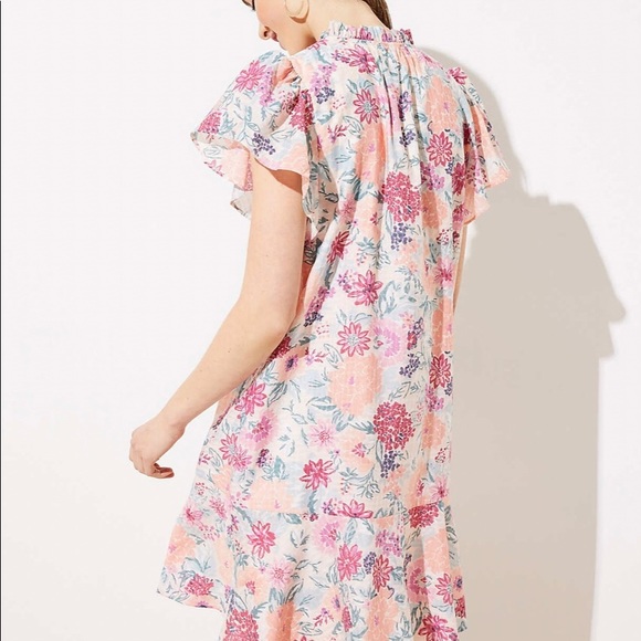 LOFT Floral Flutter Flounce Dress - Picture 2 of 3